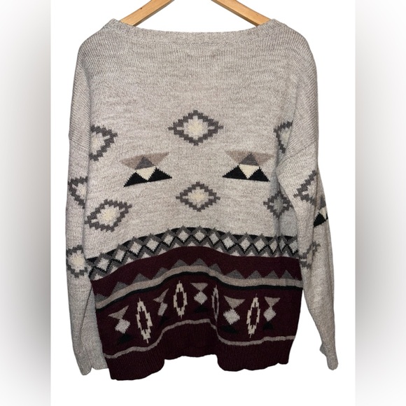American Eagle Outfitters Size Medium Wool Blend Native American Aztec Sweater - Picture 6 of 9